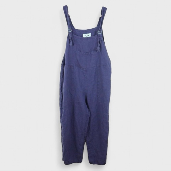 Flax Pants - 812 Rare Vintage Flax by Jeanne Englehart Linen Purple Cropped Overalls Jumpsuit